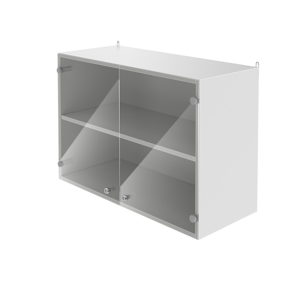 Навесной шкаф со стеклянными дверцами НВ-800 НШс (800×350×550)