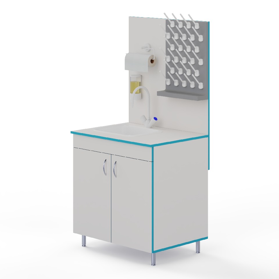   Лабораторный стол-мойка МО НВК 800 ПП (800×600×1650)