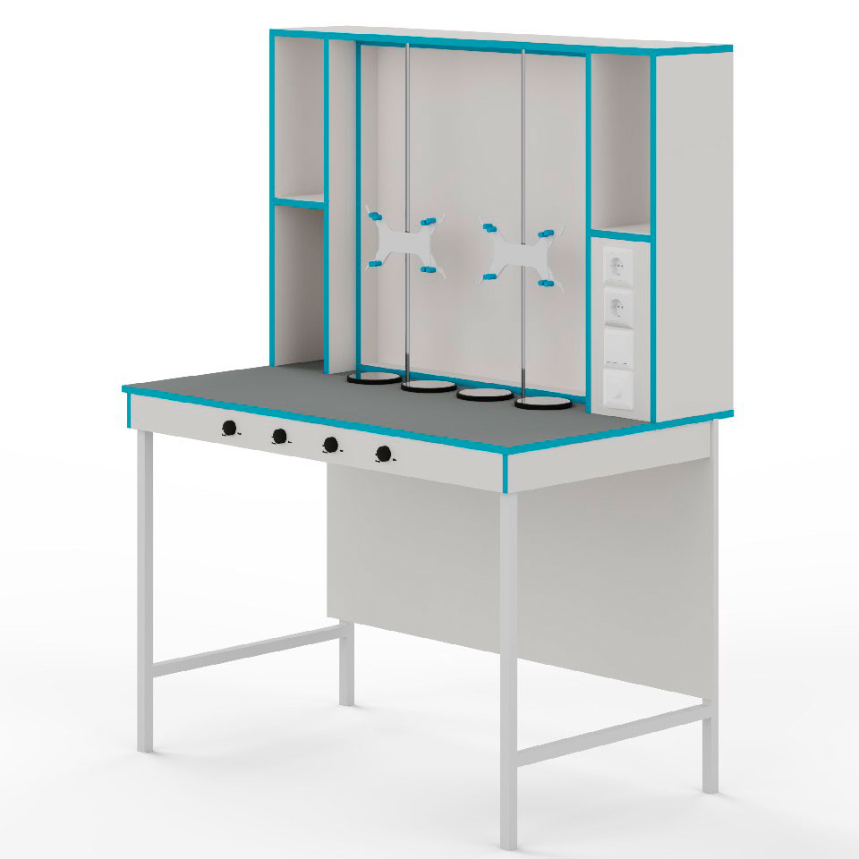 Лабораторный стол для титрования СТ НВК 1200 ПЛАСТ (1200×700×1650)