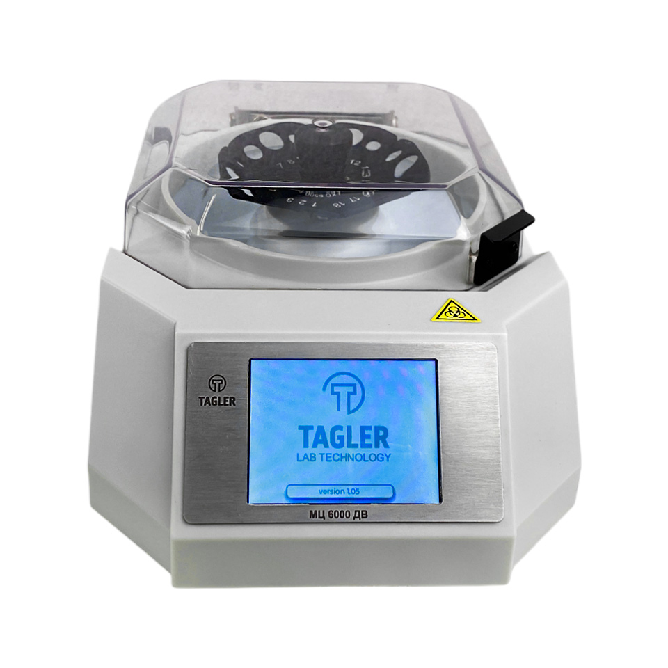 Лабораторная центрифуга-вортекс ТАГЛЕР МЦ-6000ДВ (до 6000 об/мин, 12x2 мл, с дисплеем, программируемая)
