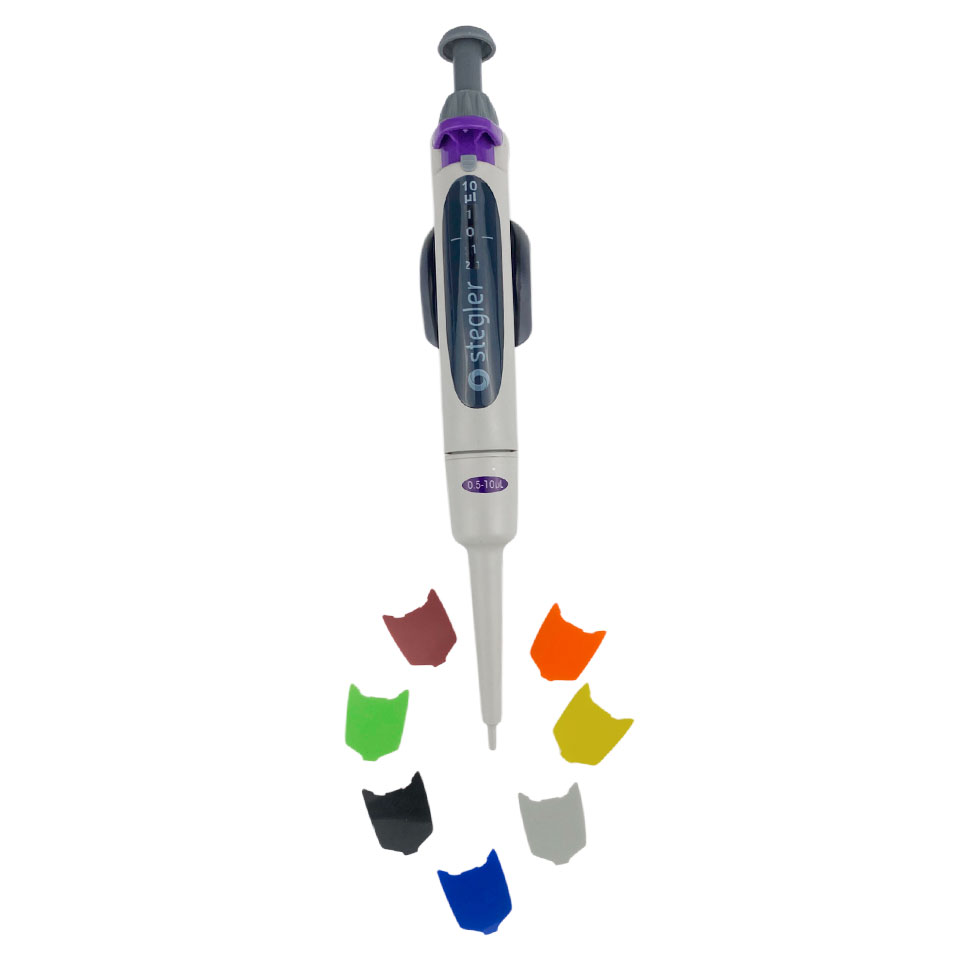 Одноканальный дозатор переменного объёма Stegler SVA-1-0,5-10 (0,5-10 мкл, полностью автоклавируемый)