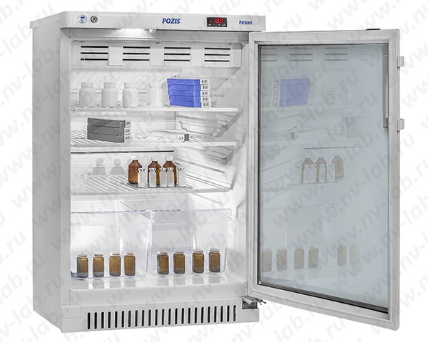 Холодильник ХФ-140-1 ТС ПОЗИС фармацевтический для хранения препаратов и вакцин (дверь тонированный стеклоблок)